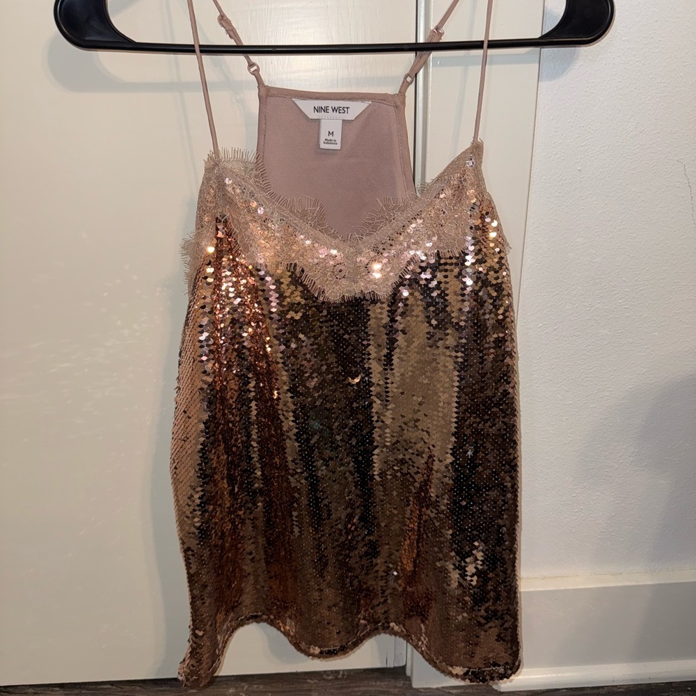 Nine West Sequin Women's Top - rose Gold